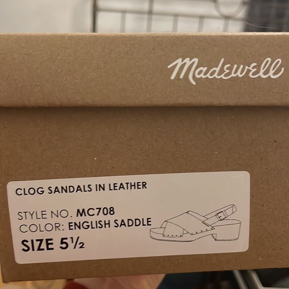 Madewell Farrah wood clogs sandals size 5 1/5 NEW - Picture 2 of 3